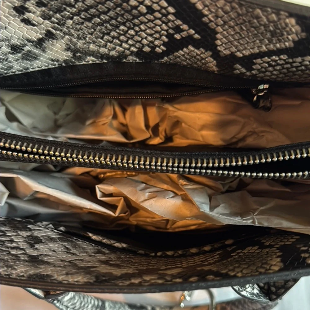 Aldo Black and Gray Snakeskin Satchel - Picture 3 of 4